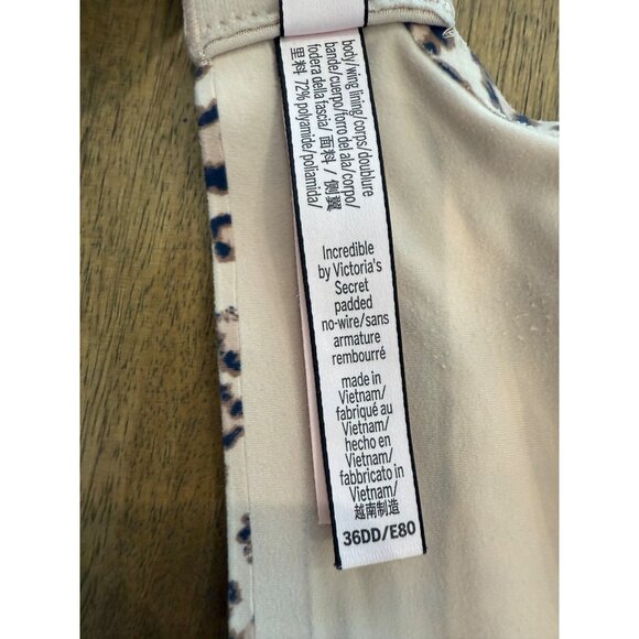 Incredible By Victoria's Secret Leopard Print Push up Bra, size 36DD/ E80 - Picture 5 of 13